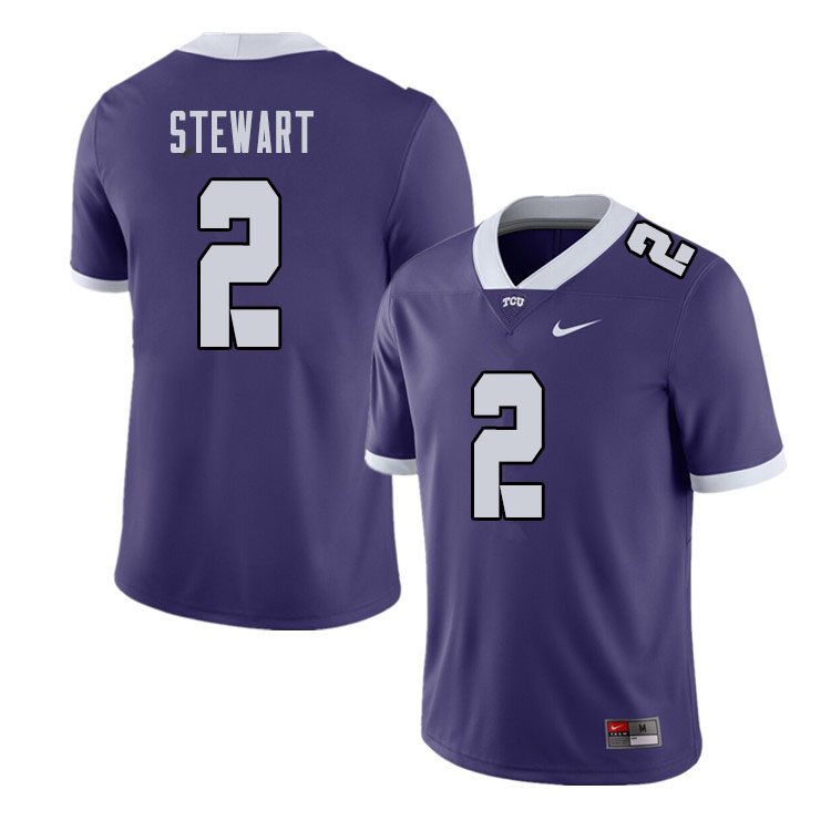 Men #2 Kee'yon Stewart TCU Horned Frogs College Football Jerseys Sale-Purple
